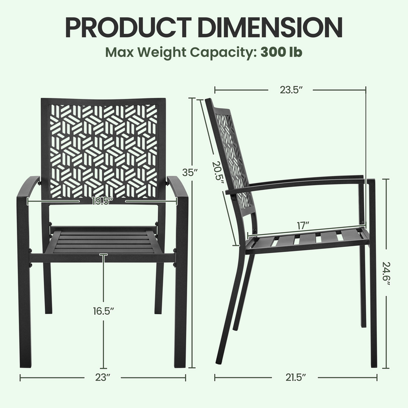 Yaheetech 2pcs Outdoor Patio Dining Chairs