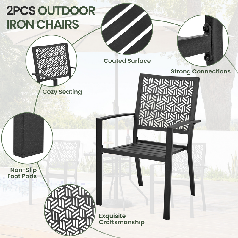 Yaheetech 2pcs Outdoor Patio Dining Chairs
