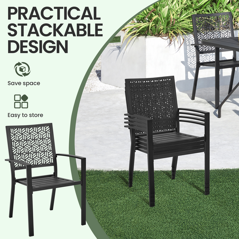 Yaheetech 2pcs Outdoor Patio Dining Chairs