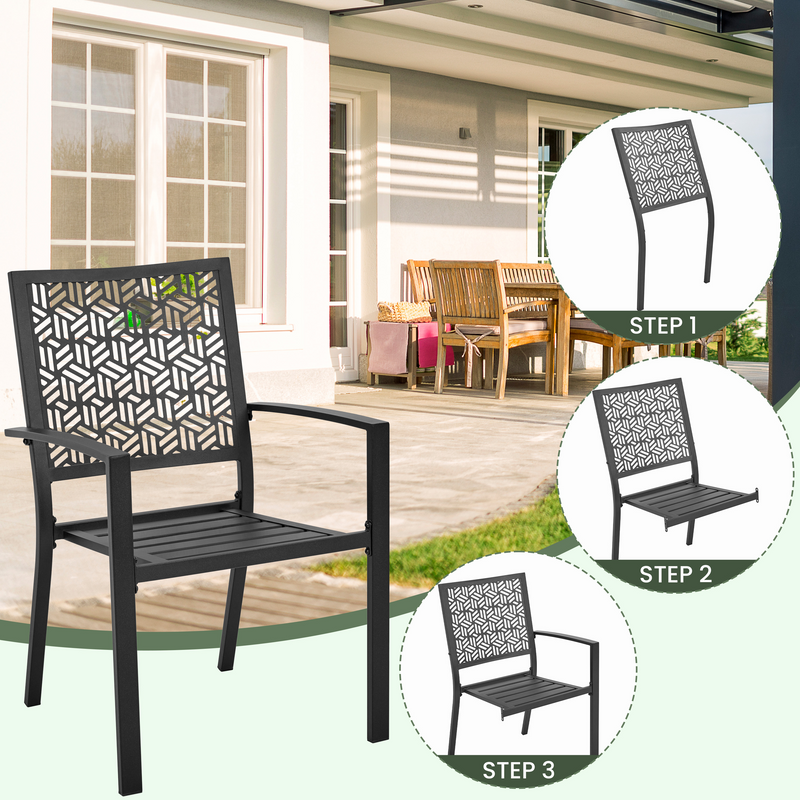 Yaheetech 2pcs Outdoor Patio Dining Chairs