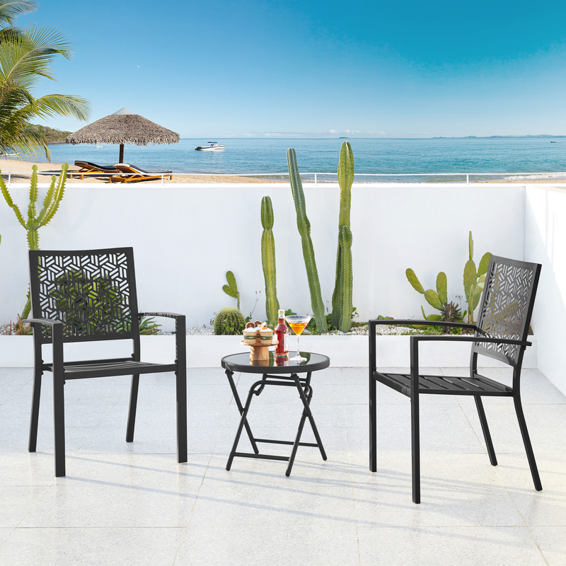 Yaheetech 2pcs Outdoor Patio Dining Chairs