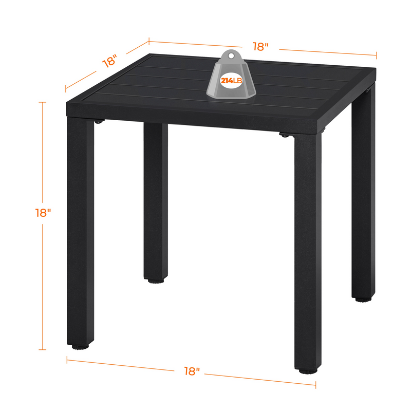 Yaheetech Square Outdoor Rust-Resistant Metal Side Table