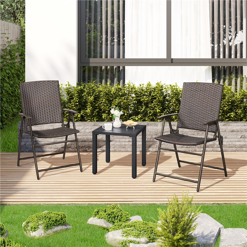 Yaheetech Square Outdoor Rust-Resistant Metal Side Table