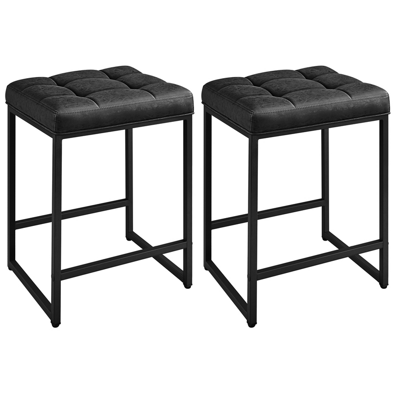 Yaheetech Set of 2 Modern Faux Leather Bar Stools