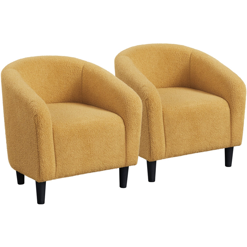 Yaheetech  Set of 2 Modern Boucle Barrel Chair