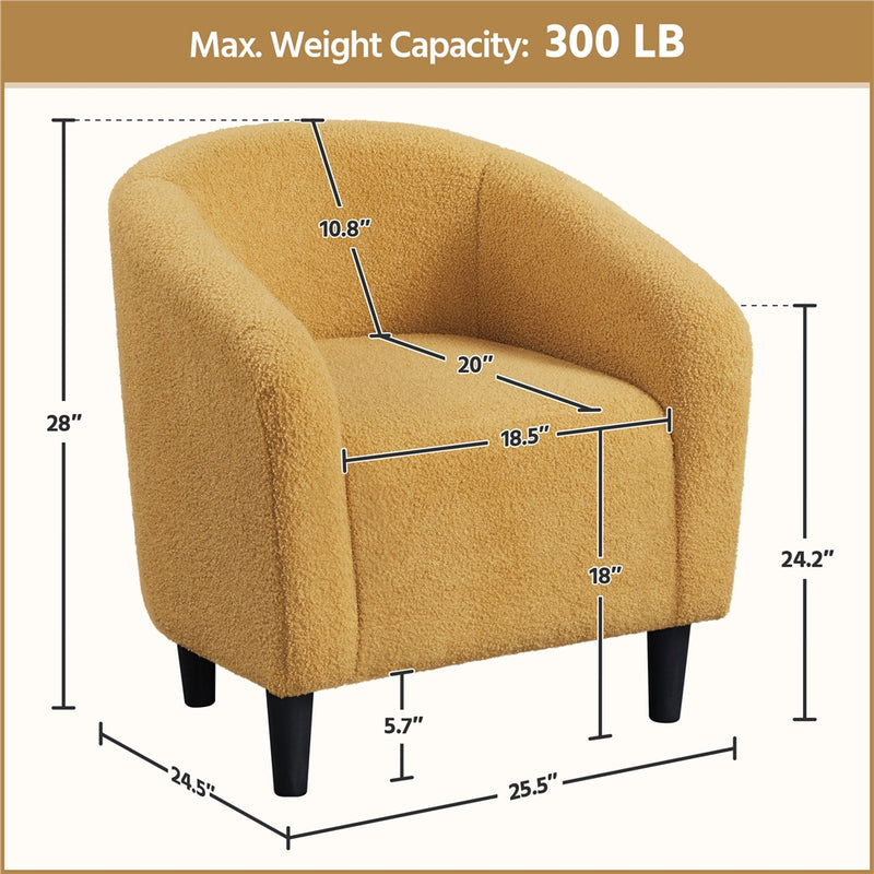 Yaheetech  Set of 2 Modern Boucle Barrel Chair