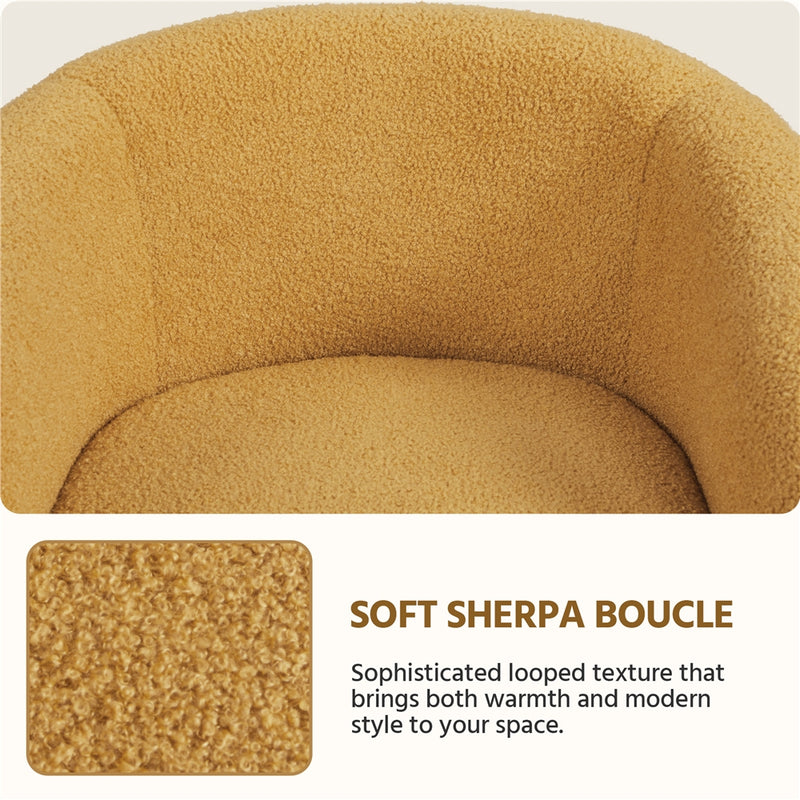 Yaheetech  Set of 2 Modern Boucle Barrel Chair