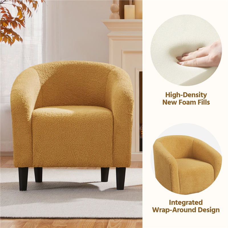 Yaheetech  Set of 2 Modern Boucle Barrel Chair