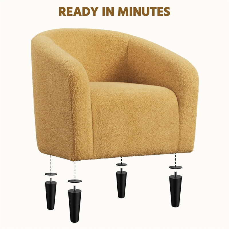 Yaheetech  Set of 2 Modern Boucle Barrel Chair