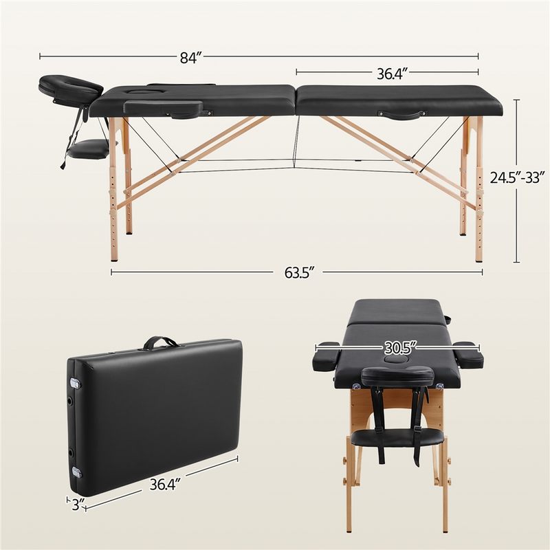 Yaheetech Adjustable Massage Table Bed