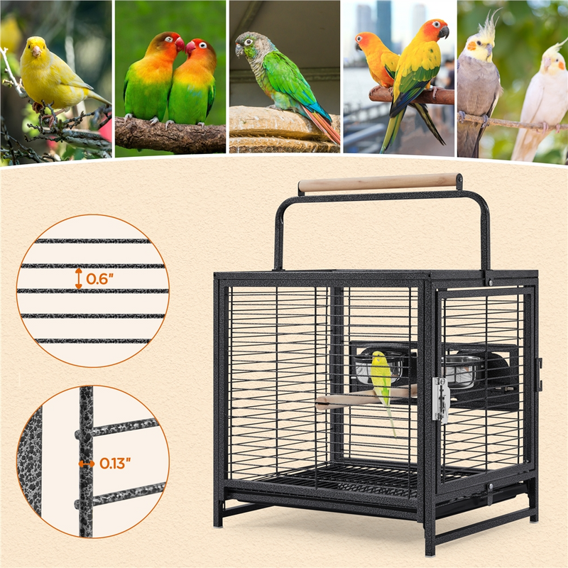 Yaheetech Portable Handle Metal Bird Carrier