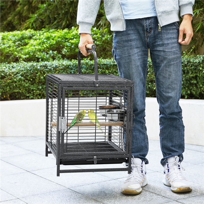 Yaheetech Portable Handle Metal Bird Carrier