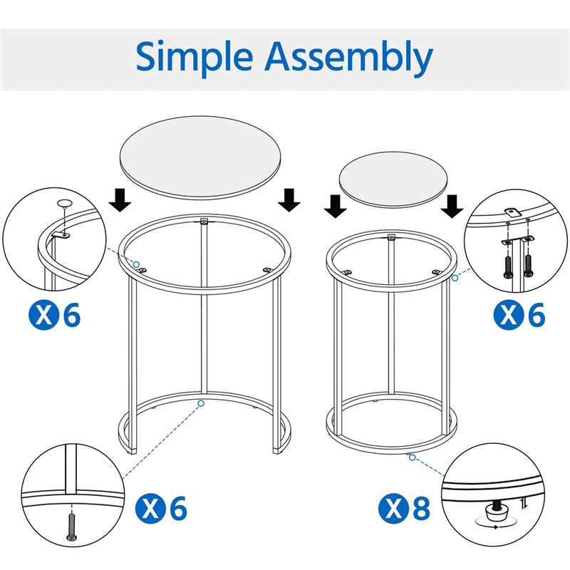 Yaheetech Nesting Side Tables
