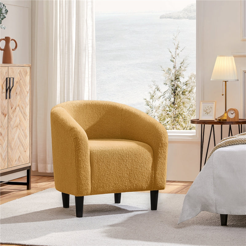 Yaheetech  Set of 2 Modern Boucle Barrel Chair