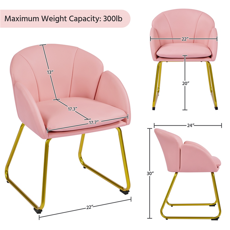 Yaheetech Flower Shape Faux Leather Armchair
