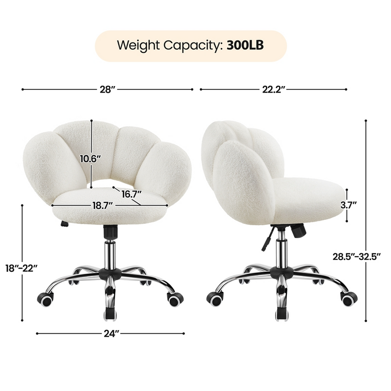 Yaheetech Boucle Upholstered Desk Chair
