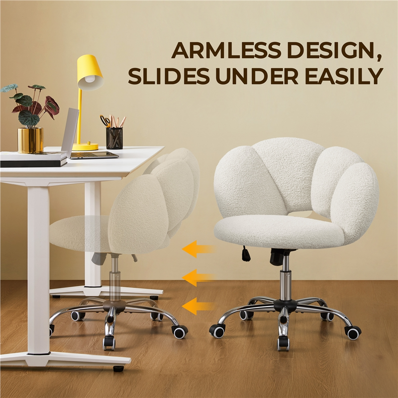 Yaheetech Boucle Upholstered Desk Chair