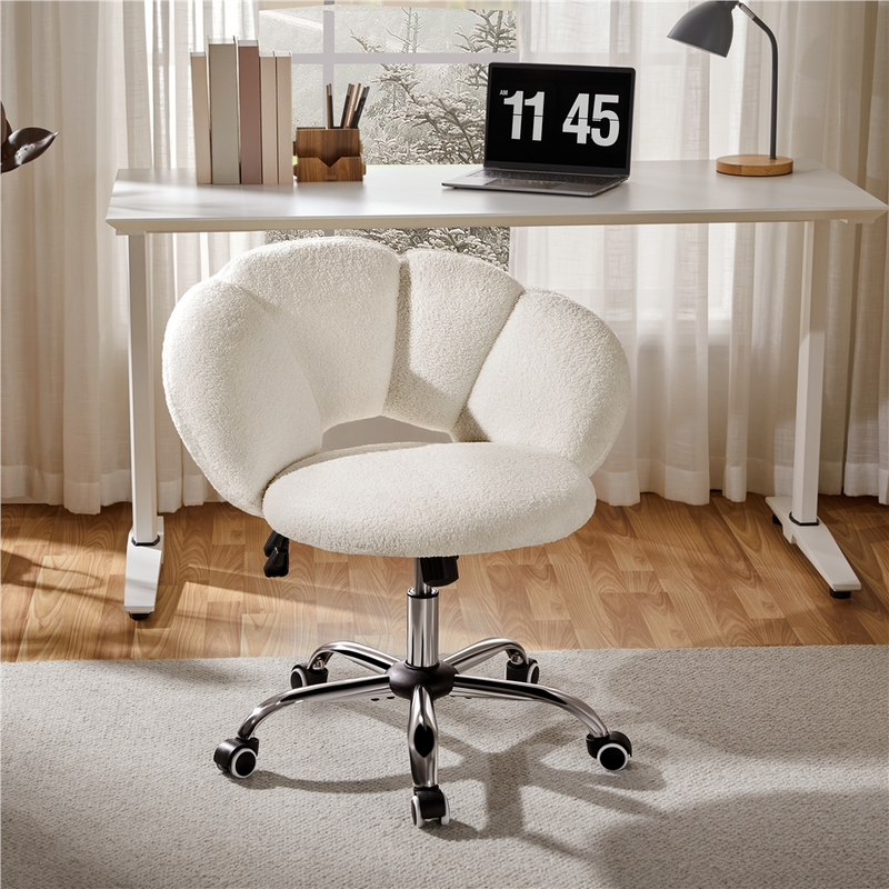 Yaheetech Boucle Upholstered Desk Chair