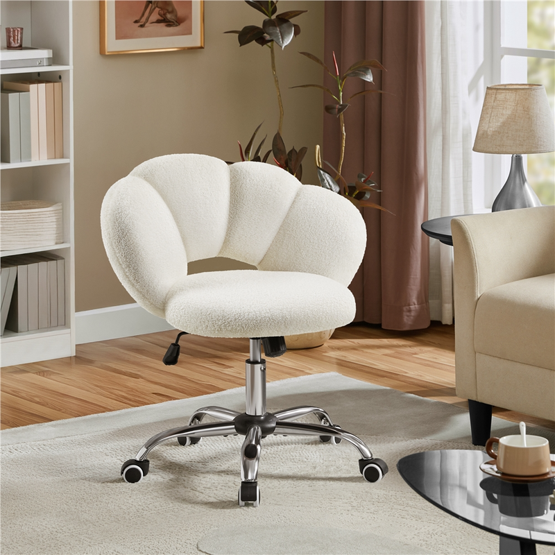 Yaheetech Boucle Upholstered Desk Chair