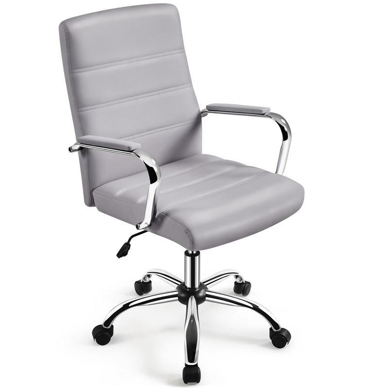 Yaheetech 360° Swivel PU Leather Mid-Back Office Chair