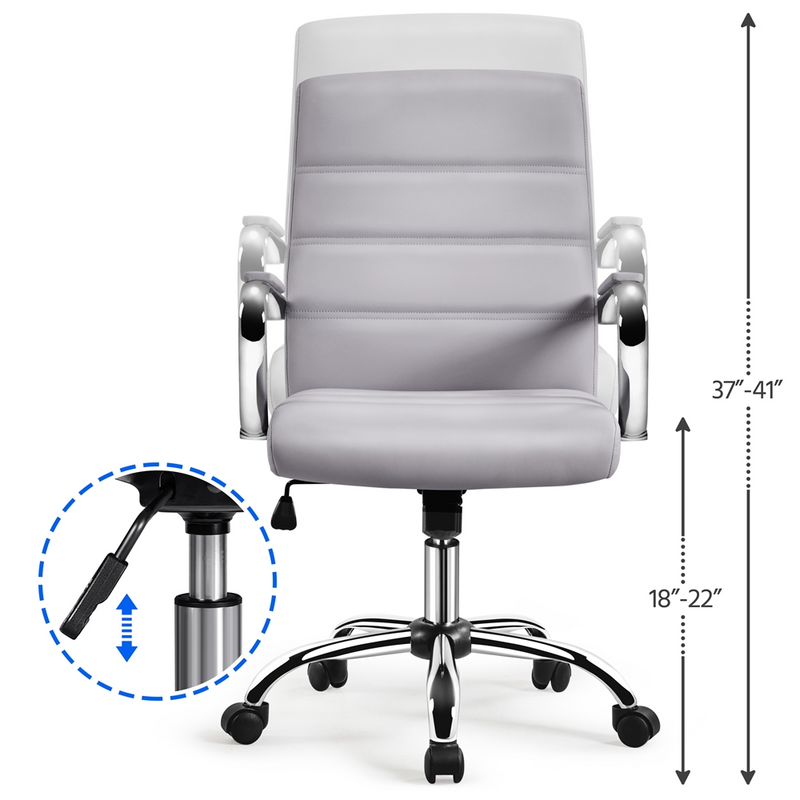 Yaheetech 360° Swivel PU Leather Mid-Back Office Chair