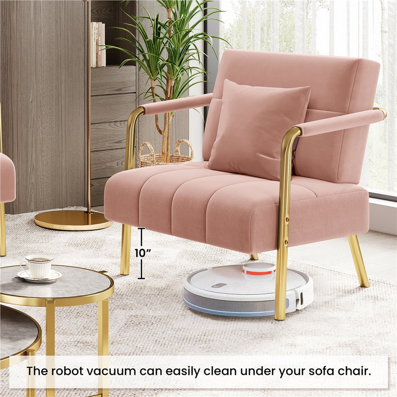 Yaheetech Oversized Pink Velvet Accent Armchair