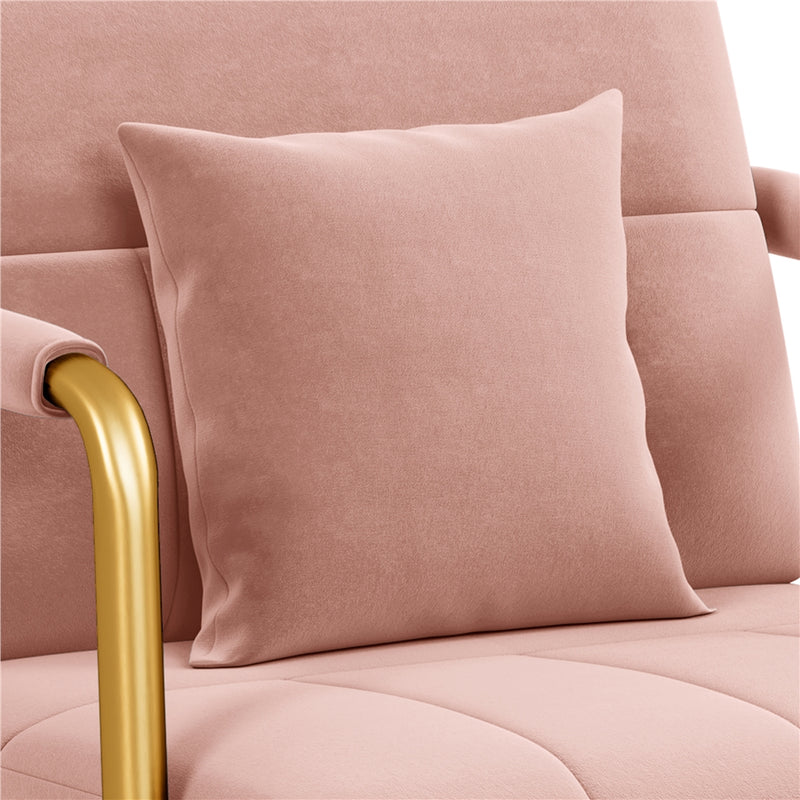 Yaheetech Oversized Pink Velvet Accent Armchair