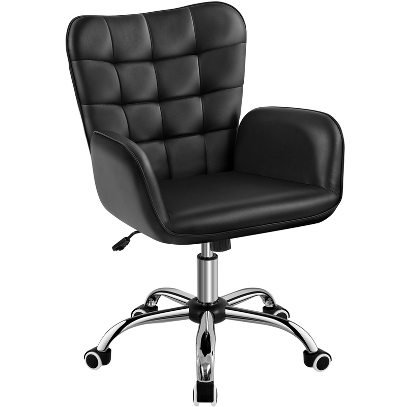 Yaheetech Modern Mid-back Office Faux Leather Desk Chair