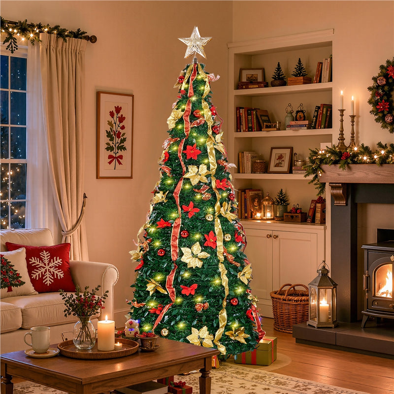 7FT Pre-Lit with Projector Pop-Up Christmas Tree