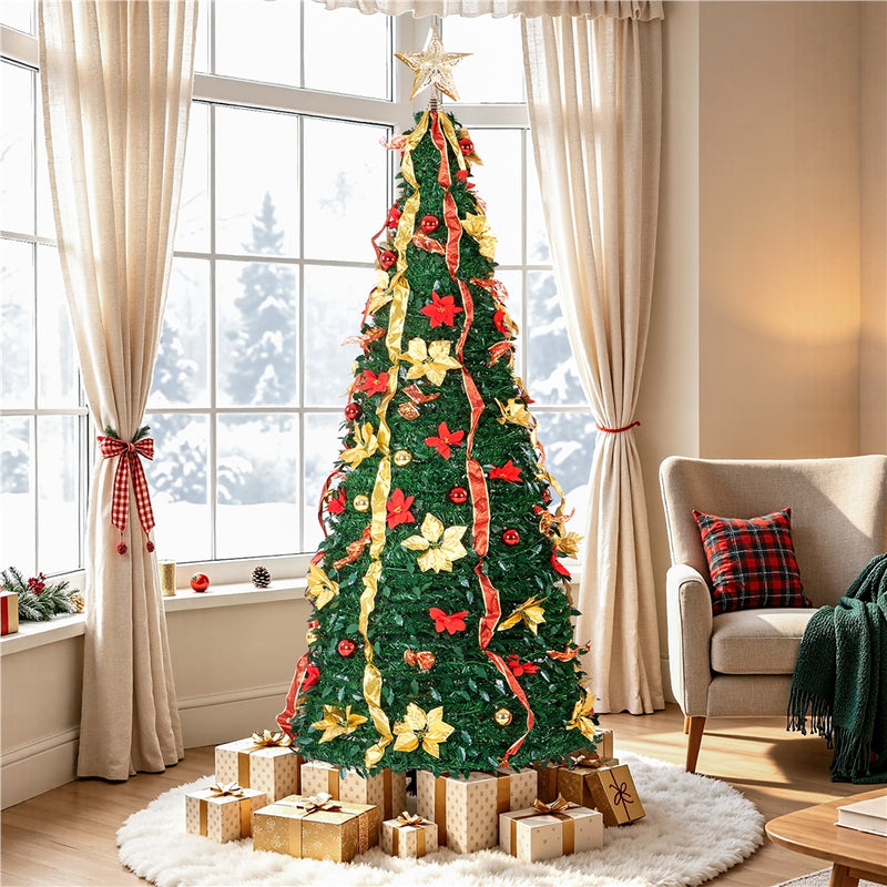 7FT Pre-Lit with Projector Pop-Up Christmas Tree