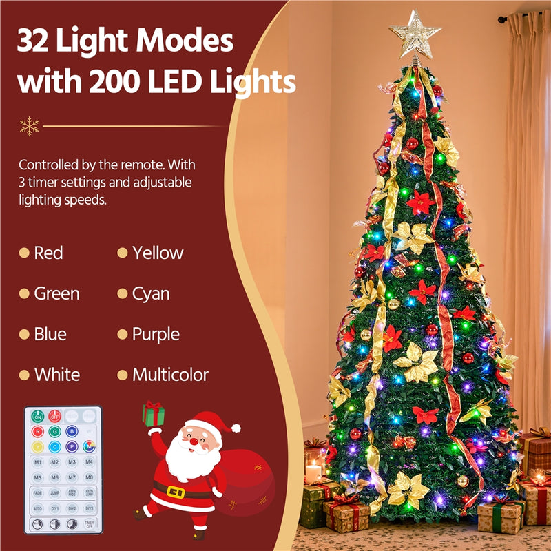 7FT Pre-Lit with Projector Pop-Up Christmas Tree