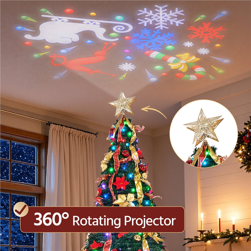 7FT Pre-Lit with Projector Pop-Up Christmas Tree