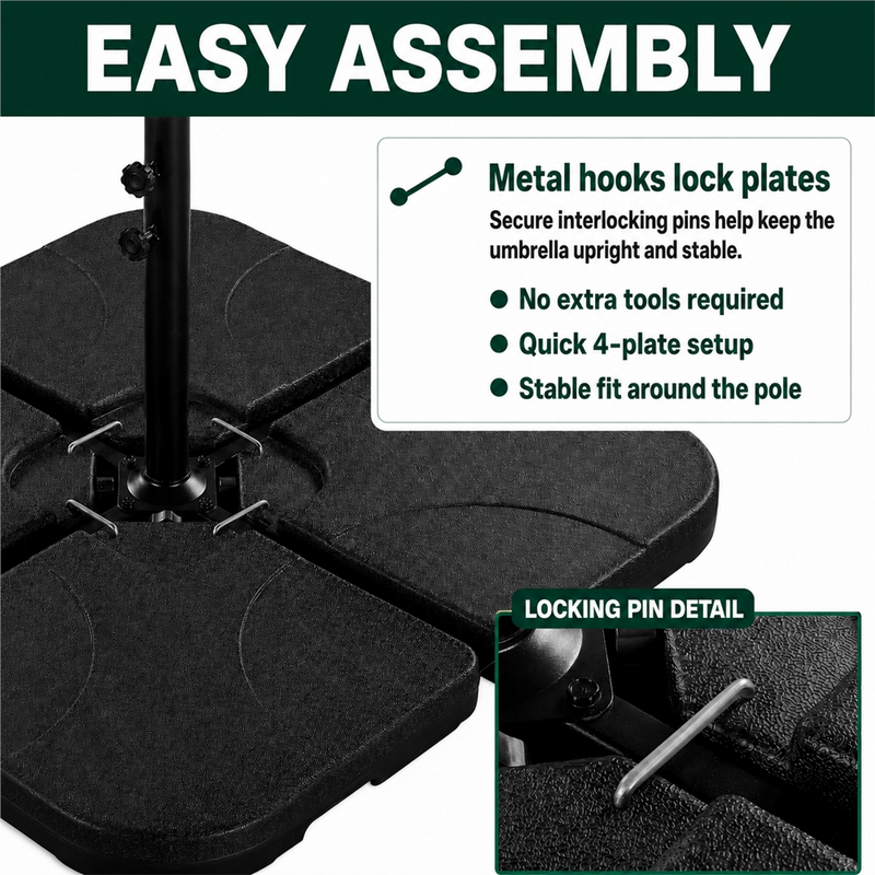 Yaheetech Fillable Cantilever Umbrella Base Stand, Set of 3