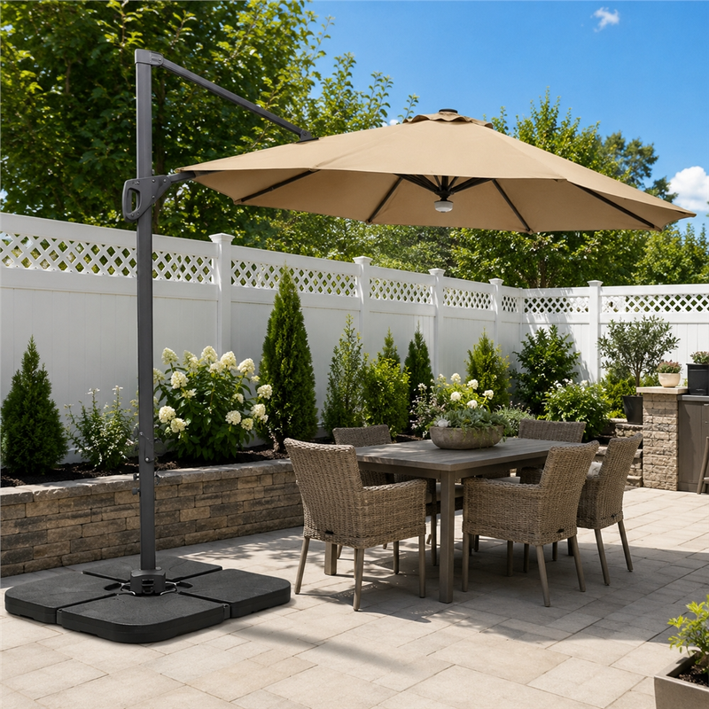 Yaheetech Fillable Cantilever Umbrella Base Stand, Set of 3