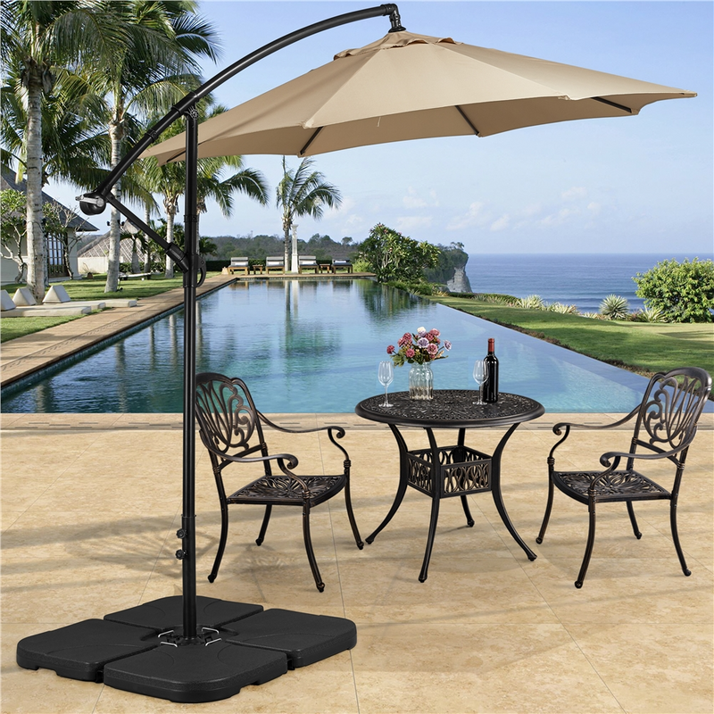 Yaheetech Fillable Cantilever Umbrella Base Stand, Set of 3