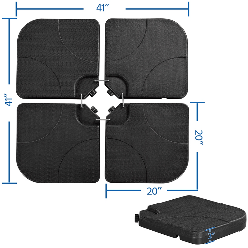 Yaheetech Fillable Cantilever Umbrella Base Stand, Set of 3