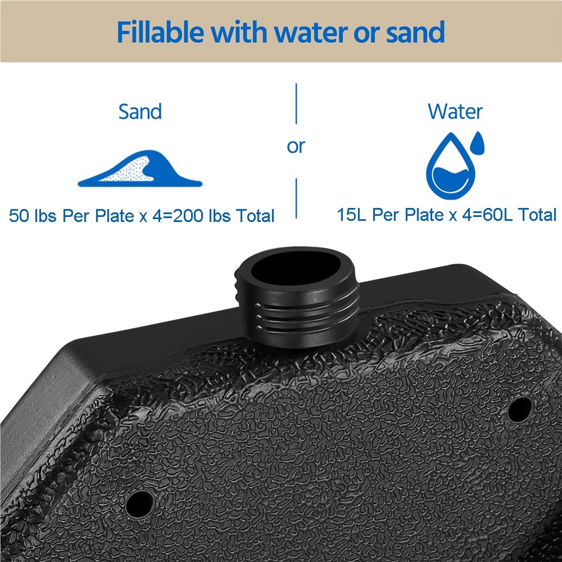 Yaheetech Fillable Cantilever Umbrella Base Stand, Set of 3