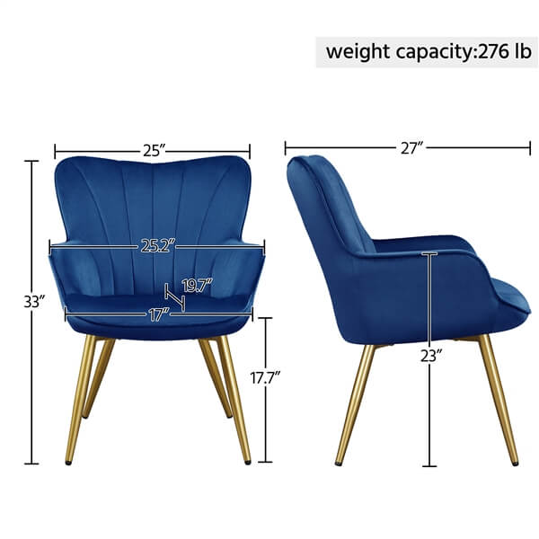 Yaheetech Velvet Accent Chair