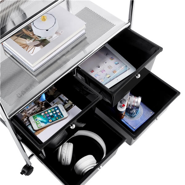 Yaheetech Rolling Storage Cart with 4 Drawers 2 Shelves