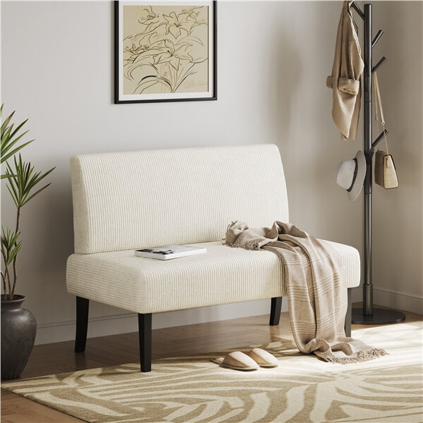 Yaheetech Corduroy Loveseat Small Couch