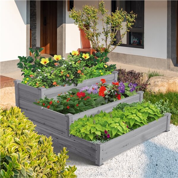 Yaheetech 3 Tier Raised Garden Bed Fir Wood