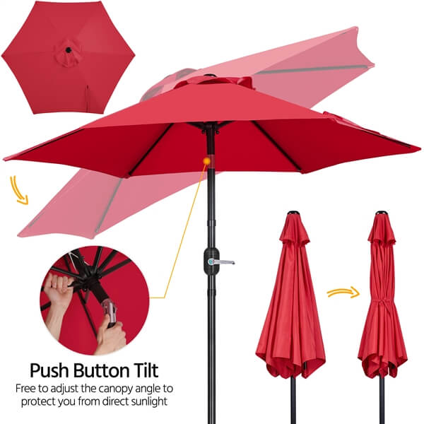 Yaheetech 7.5FT/9FT Patio Umbrella with 22lb Umbrella Base Included