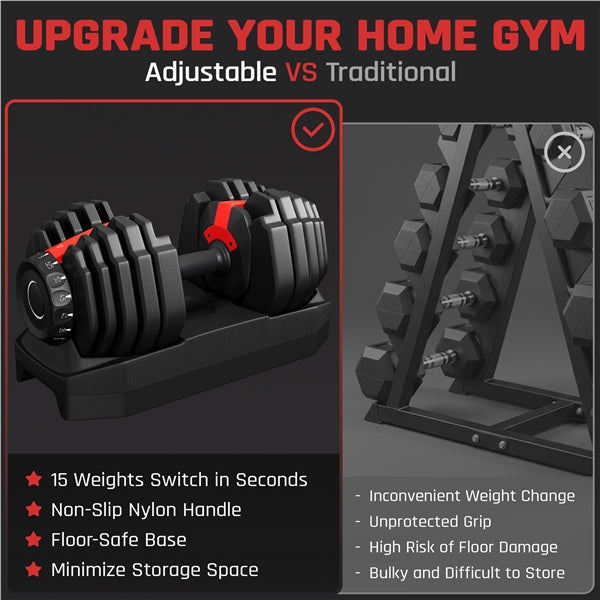 Yaheetech Adjustable Dumbbell Set 28/40/52.5/90LBS