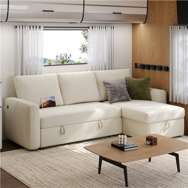 Yaheetech Sectional Sofa L-Shaped Sofa Couch Bed