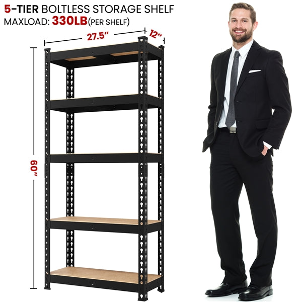 Yaheetech Storage Shelves, 5 Tier (27.5 W x 12 D x 60 H Inches)