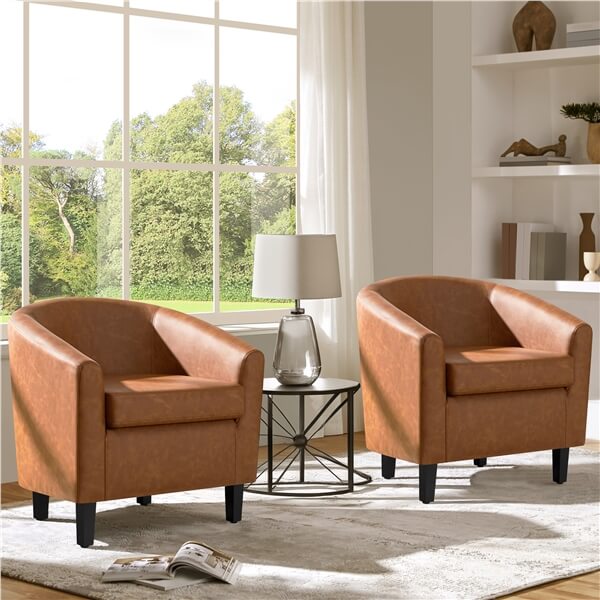Yaheetech Barrel Chairs Set of 2