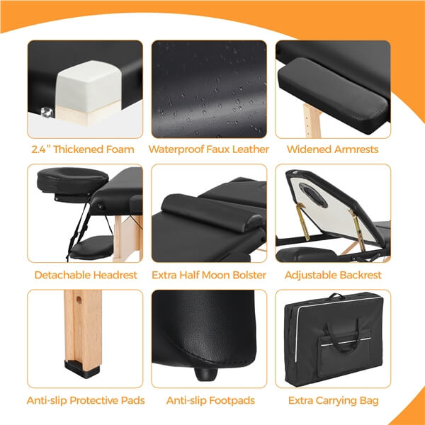 Yaheetech Massage Tables Portable Lash Bed