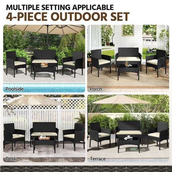 Yaheetech Patio Furniture Set 4 Pieces Conversation Sets