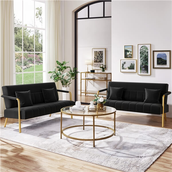 Yaheetech  30" W Modern Sofa Small Sofa Luxurious Velvet Fabric