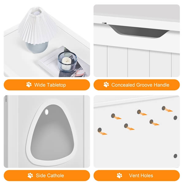 Yaheetech Cat Litter Box Enclosure, Litter Cabinet Furniture Hidden